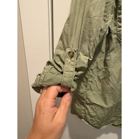 Sanctuary Womens Shirt Medium Green Button Up Military Long Sleeve Top - Picture 2 of 5